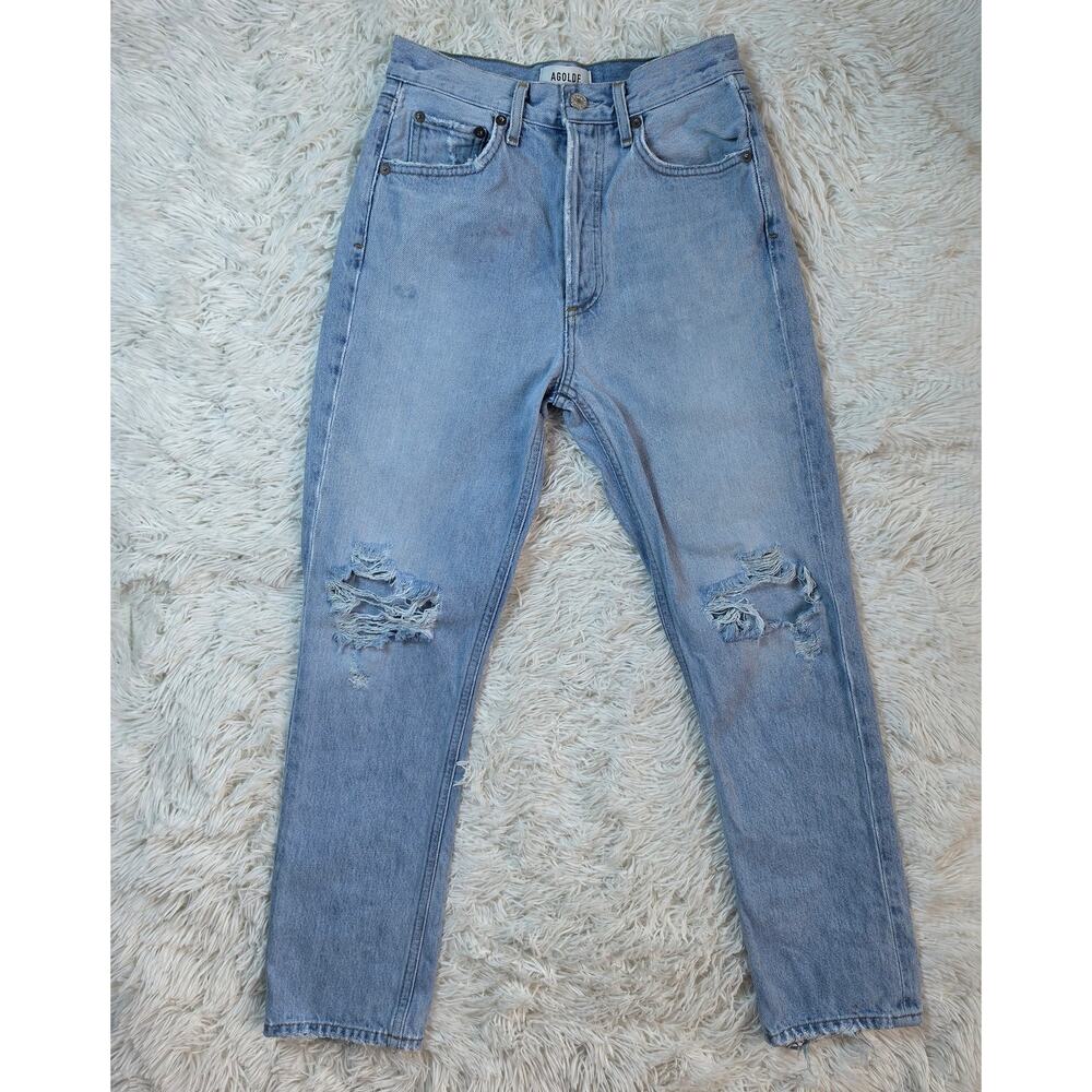 AGOLDE Riley High Rise Straight Crop Jeans 24 / 0 - Picture 3 of 9